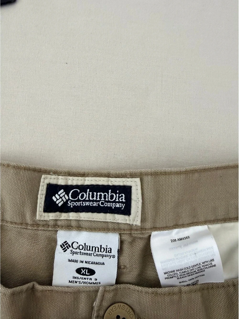 Columbia Vintage Cargo Utility Shorts Men’s XL Khaki Cotton Outdoor Hiking